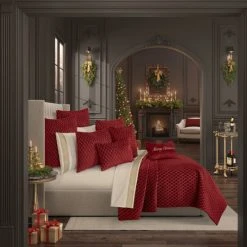 Coupon 🌟 Five Queens Court Gabriel ❄ Christmas Quilt Set Evergreen 👍