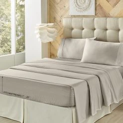 Promo 🥰 Five Queens Court Royal Fit Adjustable Mattress Bed Sheet Set Grey 🌟 -Five Queens Court Shop unnamed file 1066