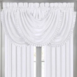 New 👏 Five Queens Court Mackay Woven Waterfall Valance With Pleats White 🥰 -Five Queens Court Shop unnamed file 1104