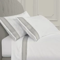 Cheap 😉 Five Queens Court Montefiore Embroidered Sheet Set Silver 😍 -Five Queens Court Shop unnamed file 1142