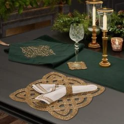 Best Pirce ❤️ Five Queens Court Shimmer 🎄 Christmas Napkin Ring 4 Piece Set 🔔 -Five Queens Court Shop unnamed file 1194