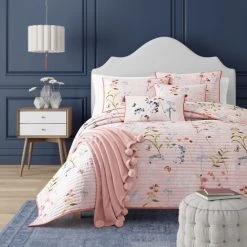 Deals 🌟 Five Queens Court Blakely Floral Quilted Coverlet ⭐