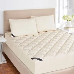 Buy 😍 Five Queens Court Organic Cotton Mattress Pad - Off-White 🥰