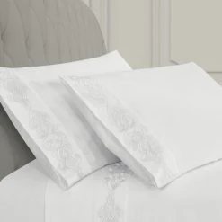 Discount 🥰 Five Queens Court Isabel Embroidered Pillow Case Pair Silver 🥰 -Five Queens Court Shop unnamed file 1431