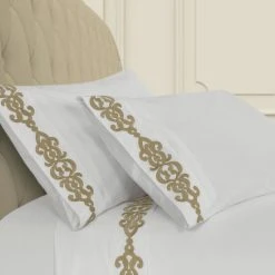 Discount 🥰 Five Queens Court Isabel Embroidered Pillow Case Pair Silver 🥰 -Five Queens Court Shop unnamed file 1432