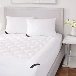 Buy 🎁 Five Queens Court Elegance 233 TC Cotton Top Allergen Barrier Mattress Pad - White 😀
