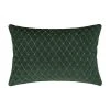 Buy 🧨 Five Queens Court Gabriel Evergreen Quilted Boudoir Decorative Throw Pillow 🔔