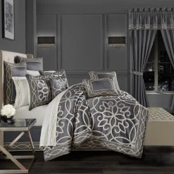 Wholesale 😀 Five Queens Court Darwin Charcoal Comforter Set 🥰