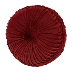 Buy 🤩 Five Queens Court Nicholas Crimson Tufted Round Decorative Throw Pillow 😀