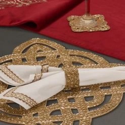 Best deal ✨ Five Queens Court Nicholas 🎅 Christmas Placemat 2 Pack Crimson 👍 -Five Queens Court Shop unnamed file 386