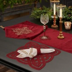 Best deal ✨ Five Queens Court Nicholas 🎅 Christmas Placemat 2 Pack Crimson 👍 -Five Queens Court Shop unnamed file 391