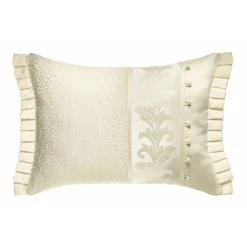 New 🎉 Five Queens Court Button Accent Luxe Boudoir Pillow Silver 😍