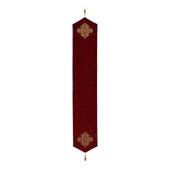 Flash Sale 💯 Five Queens Court Nicholas 🎅 Christmas Table Runner Crimson 🛒 -Five Queens Court Shop unnamed file 491