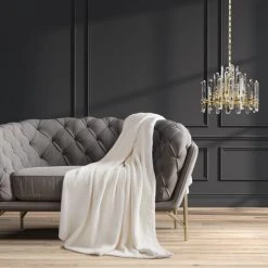 Coupon 😉 Five Queens Court Barcelona Chenille Throw Charcoal 🔥