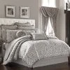 Best Pirce 😉 Five Queens Court Lafayette 4-piece Silver Damask Comforter Set 🔔