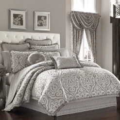Best Pirce 😉 Five Queens Court Lafayette 4-piece Silver Damask Comforter Set 🔔