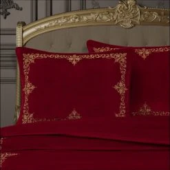 Discount ✨ Five Queens Court Nicholas 🎄 Christmas Duvet Cover Set Crimson 🌟 -Five Queens Court Shop unnamed file 630
