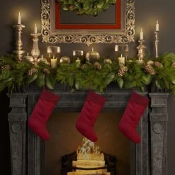 Budget ⌛ Five Queens Court Shimmer 🎁 Christmas Stocking Crimson 🔥