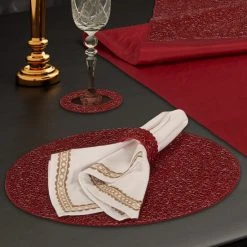 Deals 👏 Five Queens Court Shimmer 🎄 Christmas Chargers 2 Piece Set Evergreen 🔔