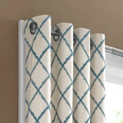 Best deal 🤩 Five Queens Court Aidan Embroidery Grommet Window Panel Aqua 🔔 -Five Queens Court Shop unnamed file 701