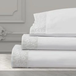 Cheap 😀 Five Queens Court Makayla Embroidered Sheet Set White 🔔 -Five Queens Court Shop unnamed file 820