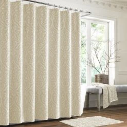 Best reviews of 🌟 Five Queens Court Sarah Woven Jacquard Shower Curtain Spa 🧨