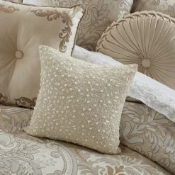 Hot Sale ✔️ Five Queens Court Beaded Decorative Throw Pillow Spa Blue 👍 -Five Queens Court Shop unnamed file 983